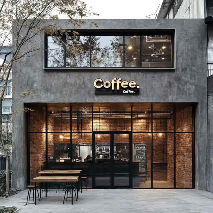 Contemporary Industrial Coffee Shop Interiors